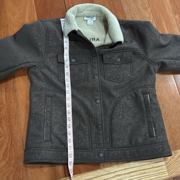 Ariat Trucker Women’s Embossed Softshell Cream Sherpa Lined Jacket Size M - Picture 12 of 12